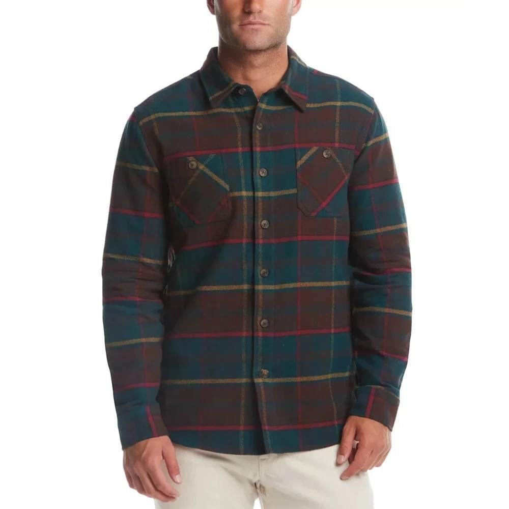 Weatherproof Vintage Mens Forest Biome Plaid Flannel Shirt Medium New